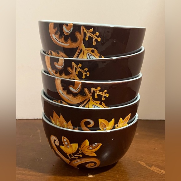 Gates Ware By Laurie Gates 6” Cereal /Soup Bowls. Brown,Blue, Orange 5 Avail - Picture 5 of 5